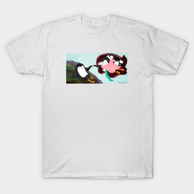 The Creation of Adam Penguin T-Shirt by thepenguinsfamily